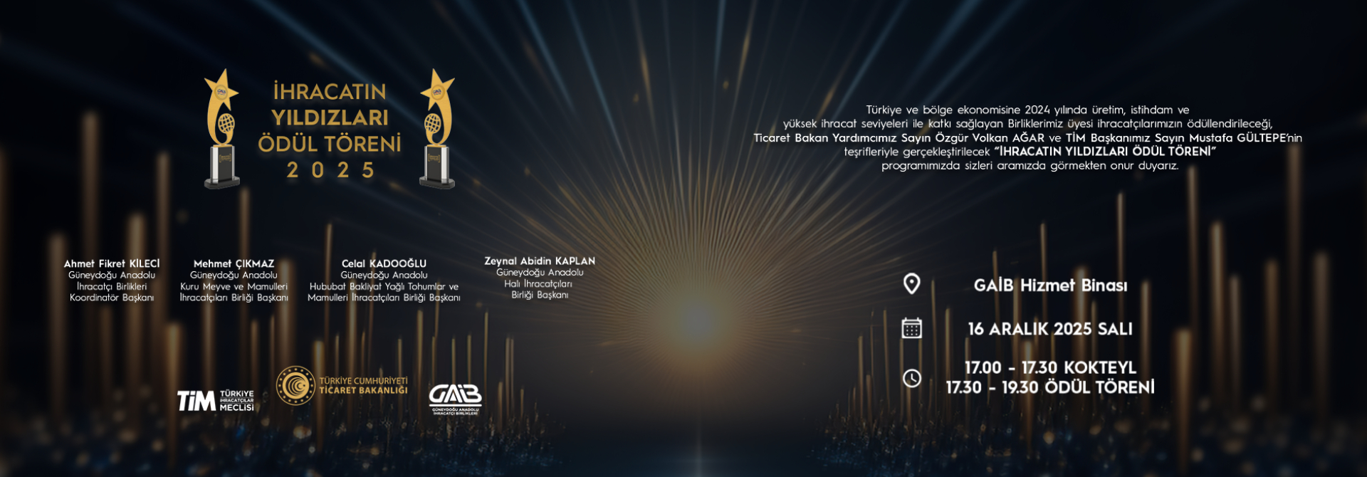 GAİB İHRACATIN YILDIZLARI ÖDÜL TÖRENİ
