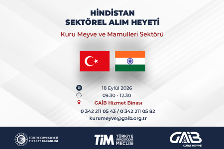 HİNDİSTAN ALIM HEYETİ PROGRAMI  (18 EYLÜL 2026 / GAZİANTEP)